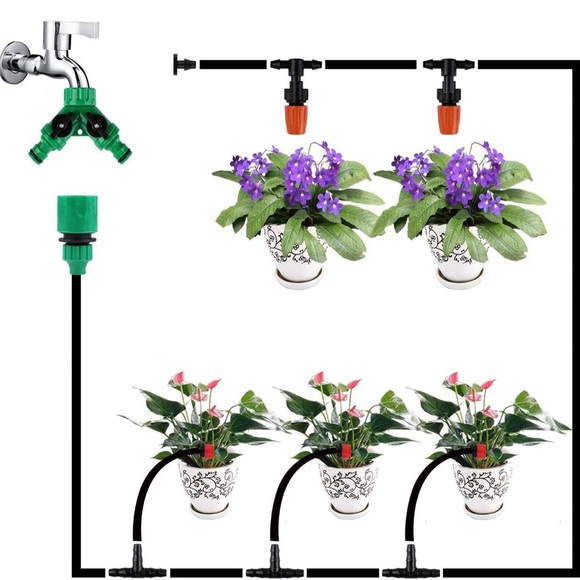 Drip Irrigation Kit System Automatic Watering Equipment Tubing Hose Garden 50ft - Picture 3 of 7